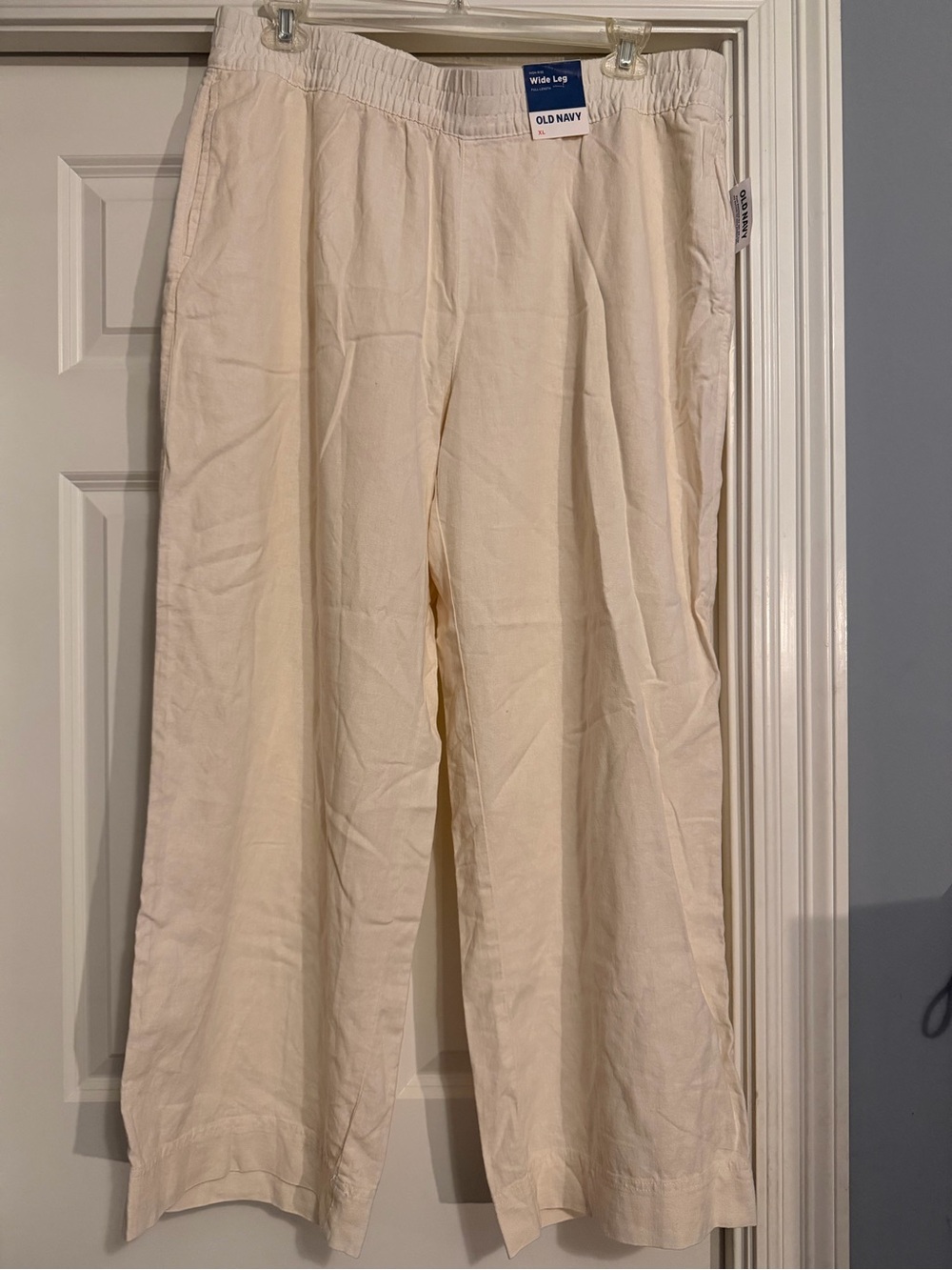 Old Navy Women's Wide-Leg Linen Pants in Off white